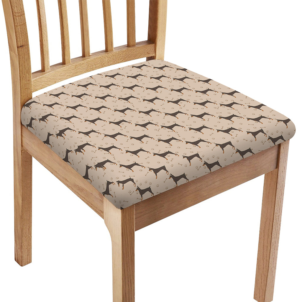 Doberman Pinscher Pattern Print Chair Cushion Cover