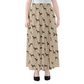 Doberman Pinscher Pattern Print Chiffon Maxi Skirt