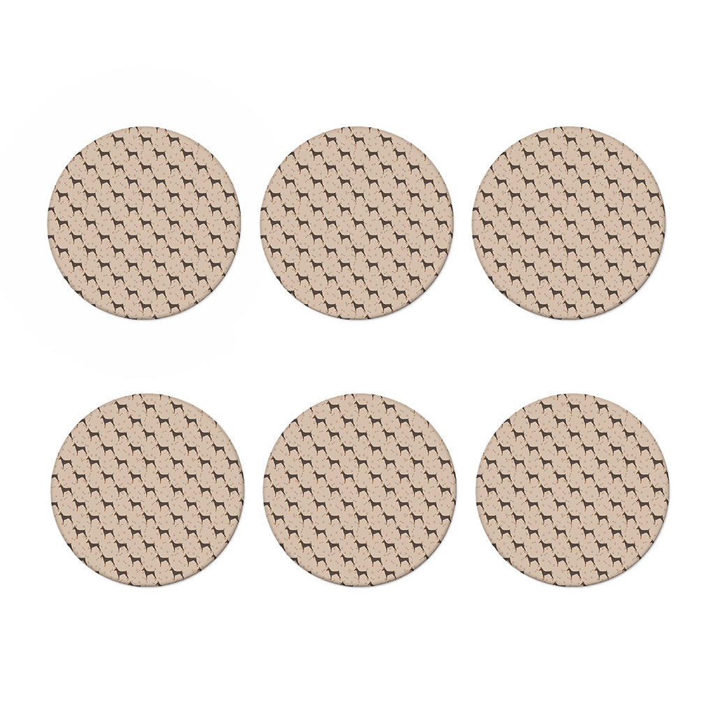 Doberman Pinscher Pattern Print Coaster Set