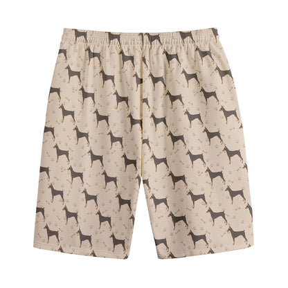 Doberman Pinscher Pattern Print Cotton Shorts