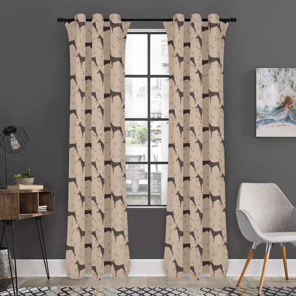 Doberman Pinscher Pattern Print Curtain