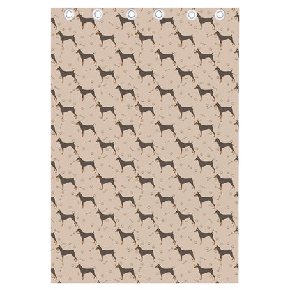Doberman Pinscher Pattern Print Curtain