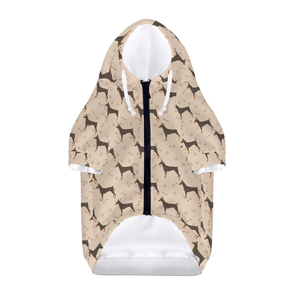 Doberman Pinscher Pattern Print Dog Zip Up Hoodie