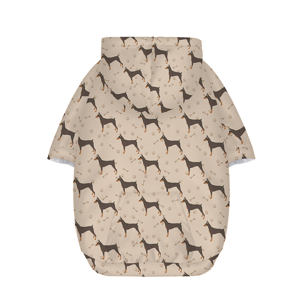 Doberman Pinscher Pattern Print Dog Zip Up Hoodie