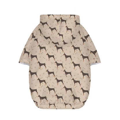 Doberman Pinscher Pattern Print Dog Zip Up Hoodie