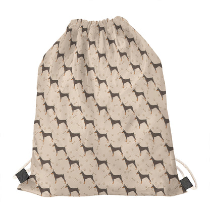 Doberman Pinscher Pattern Print Drawstring Bag