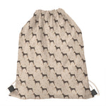Doberman Pinscher Pattern Print Drawstring Bag