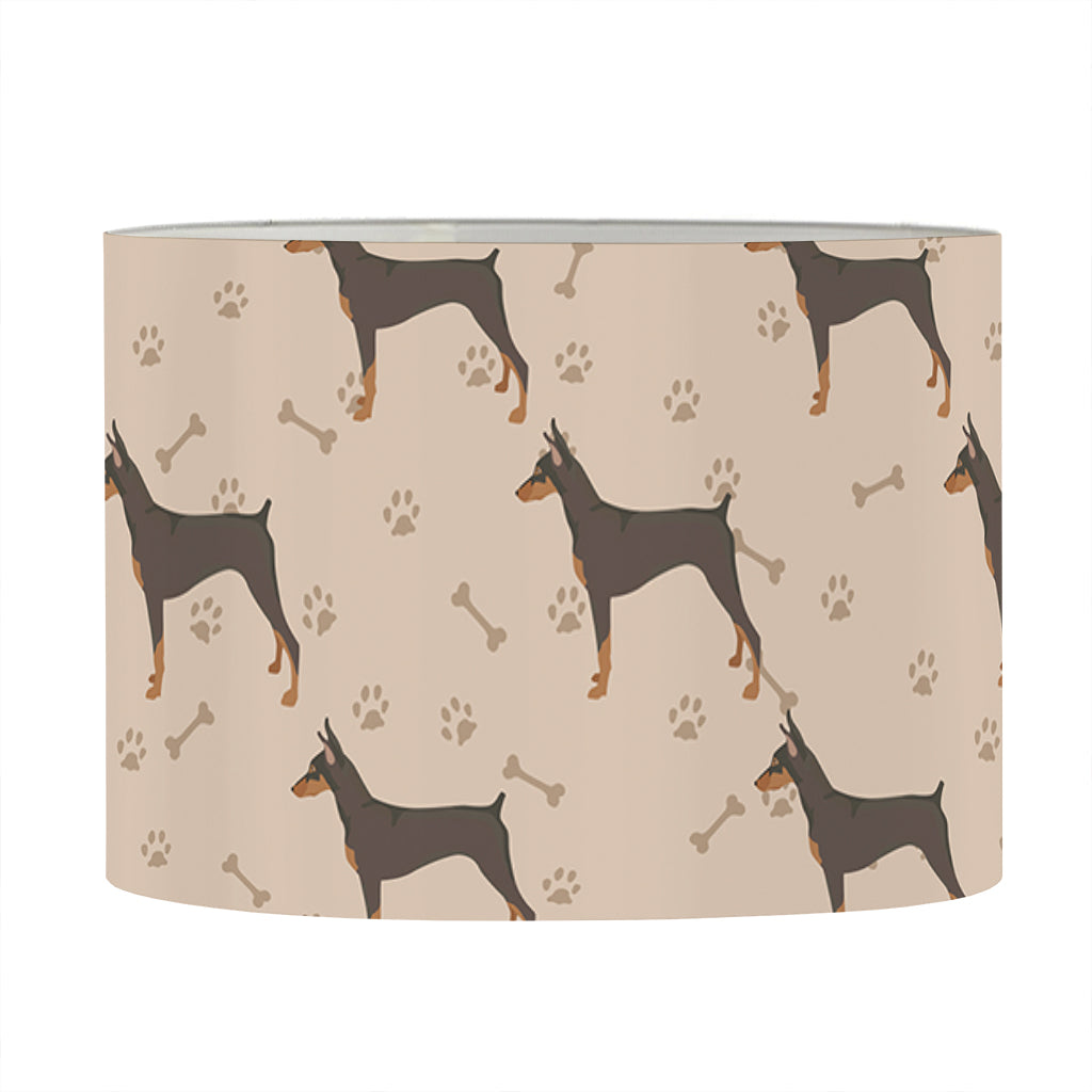 Doberman Pinscher Pattern Print Drum Lamp Shade