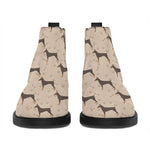 Doberman Pinscher Pattern Print Flat Ankle Boots