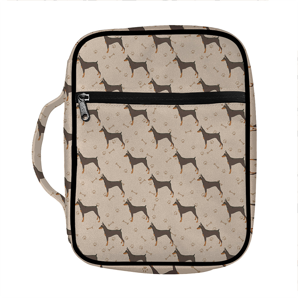 Doberman Pinscher Pattern Print Front Pocket Bible Bag
