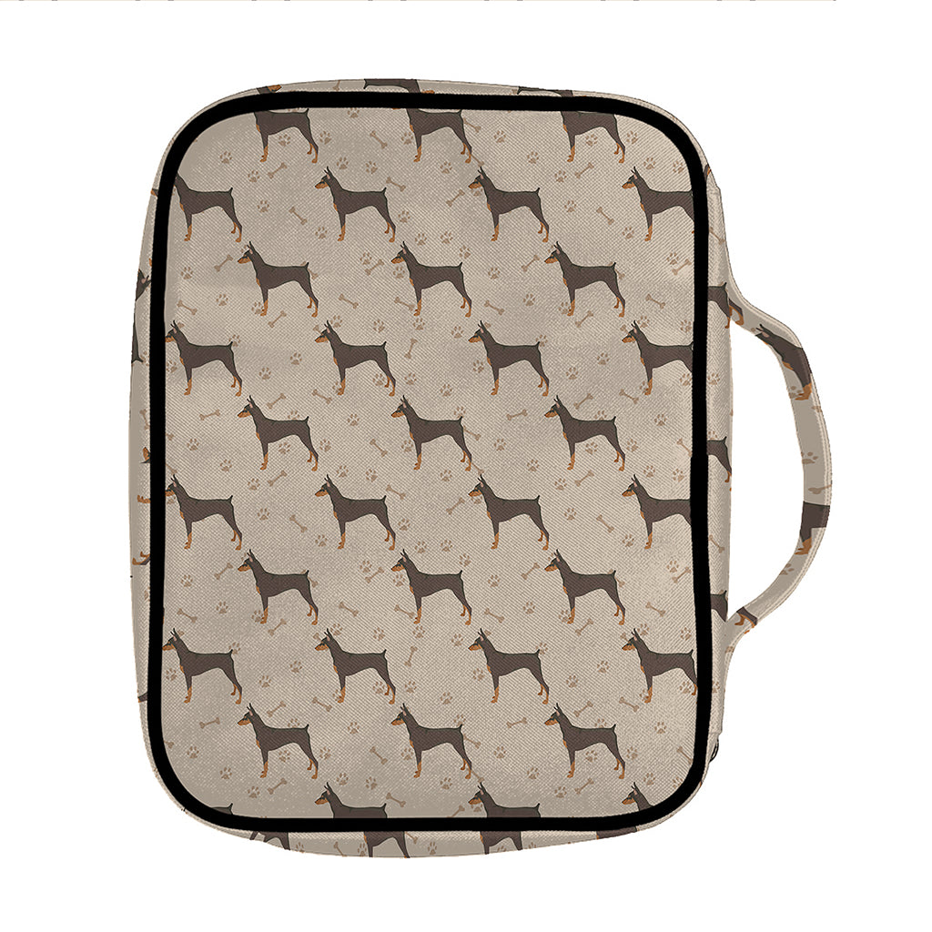 Doberman Pinscher Pattern Print Front Pocket Bible Bag