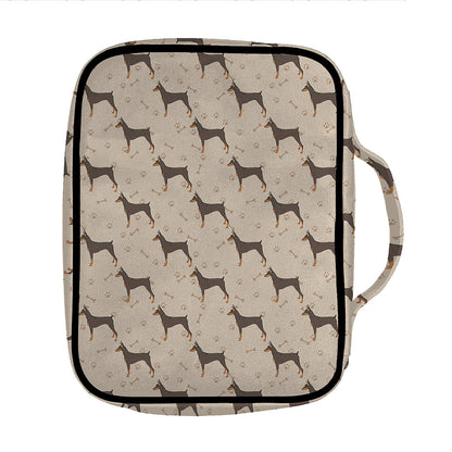 Doberman Pinscher Pattern Print Front Pocket Bible Bag