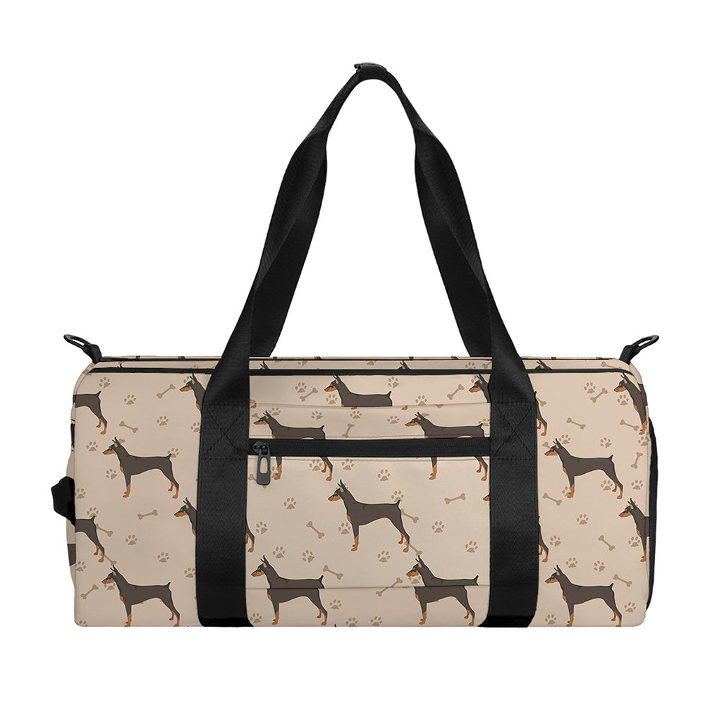 Doberman Pinscher Pattern Print Gym Bag