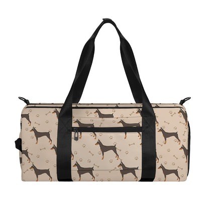 Doberman Pinscher Pattern Print Gym Bag