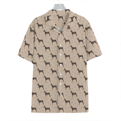 Doberman Pinscher Pattern Print Hawaiian Shirt