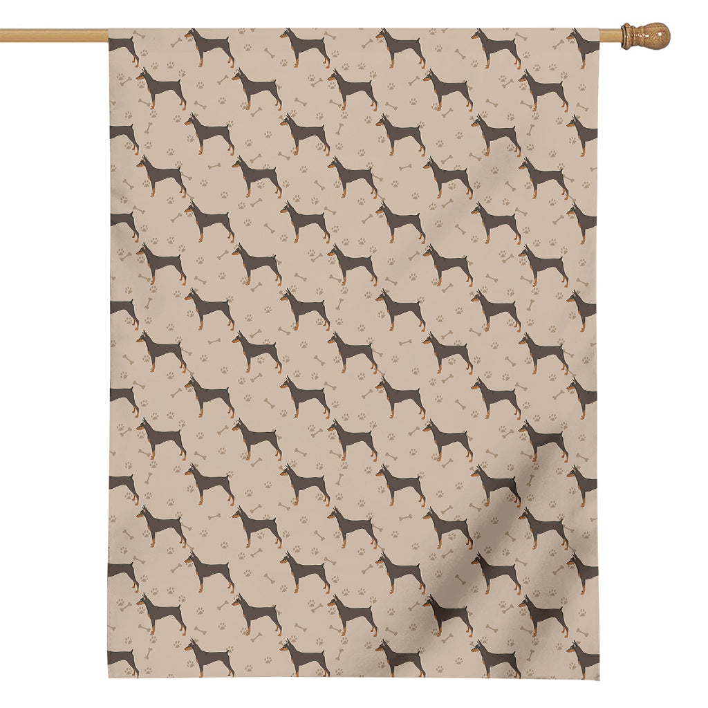 Doberman Pinscher Pattern Print House Flag