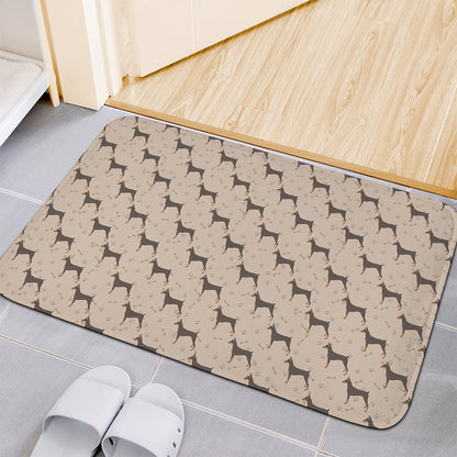 Doberman Pinscher Pattern Print Indoor Door Mat