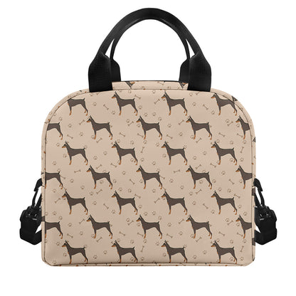Doberman Pinscher Pattern Print Insulated Lunch Bag