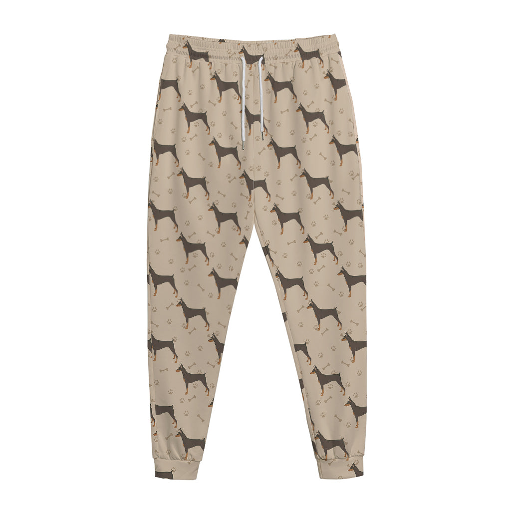 Doberman Pinscher Pattern Print Jogger Pants