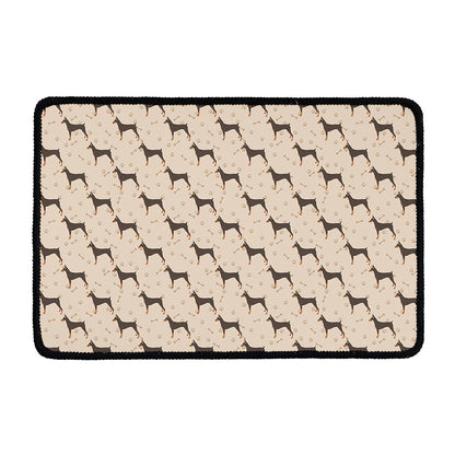 Doberman Pinscher Pattern Print Kitchen Mat