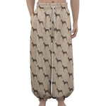 Doberman Pinscher Pattern Print Lantern Pants