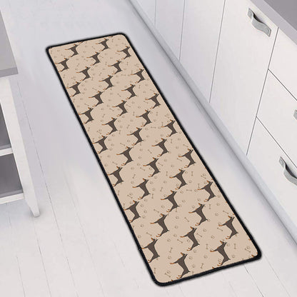 Doberman Pinscher Pattern Print Long Kitchen Mat