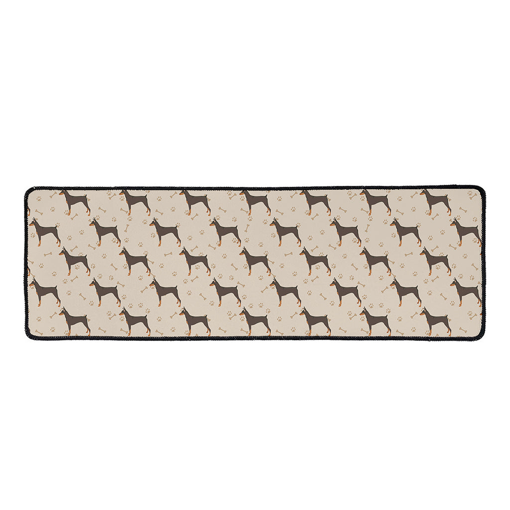 Doberman Pinscher Pattern Print Long Kitchen Mat