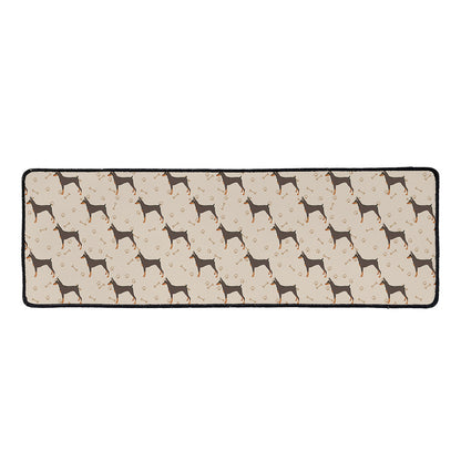 Doberman Pinscher Pattern Print Long Kitchen Mat