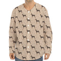 Doberman Pinscher Pattern Print Long Sleeve Baseball Jersey