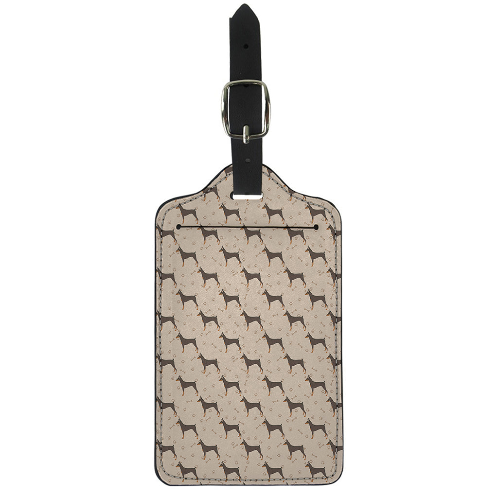 Doberman Pinscher Pattern Print Luggage Tag