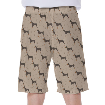 Doberman Pinscher Pattern Print Men's Beach Shorts