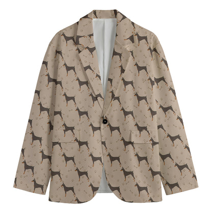Doberman Pinscher Pattern Print Men's Blazer