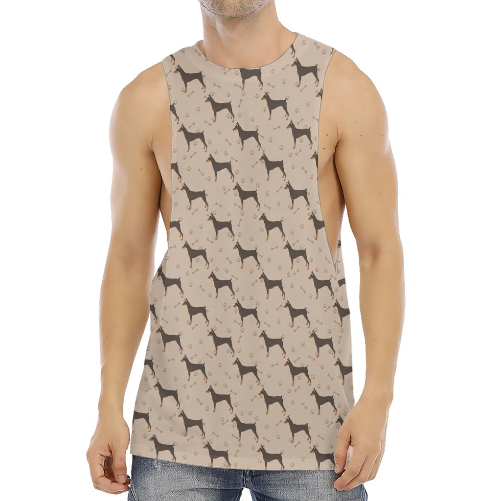 Doberman Pinscher Pattern Print Men's Muscle Tank Top