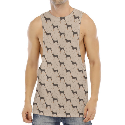 Doberman Pinscher Pattern Print Men's Muscle Tank Top