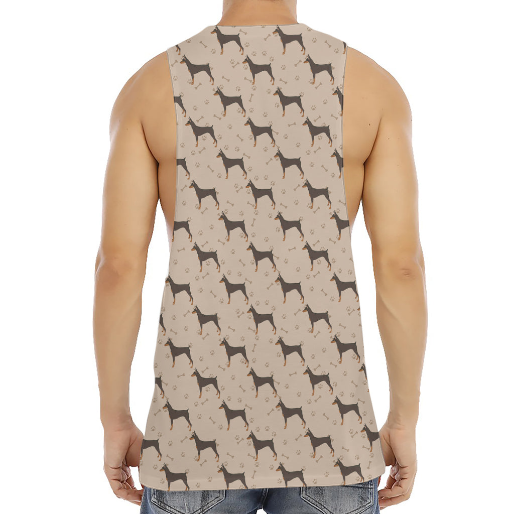 Doberman Pinscher Pattern Print Men's Muscle Tank Top