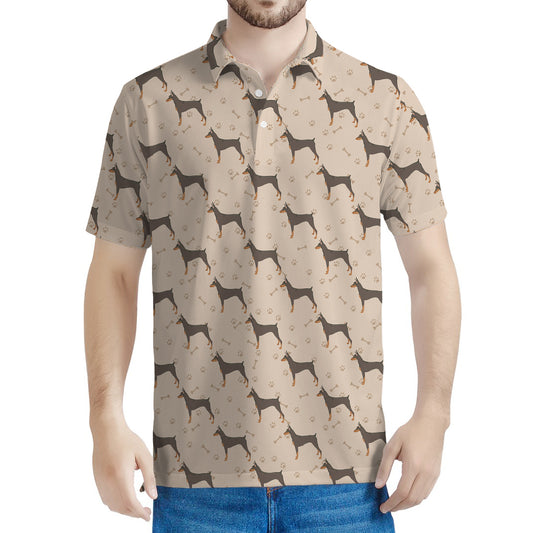 Doberman Pinscher Pattern Print Men's Polo Shirt