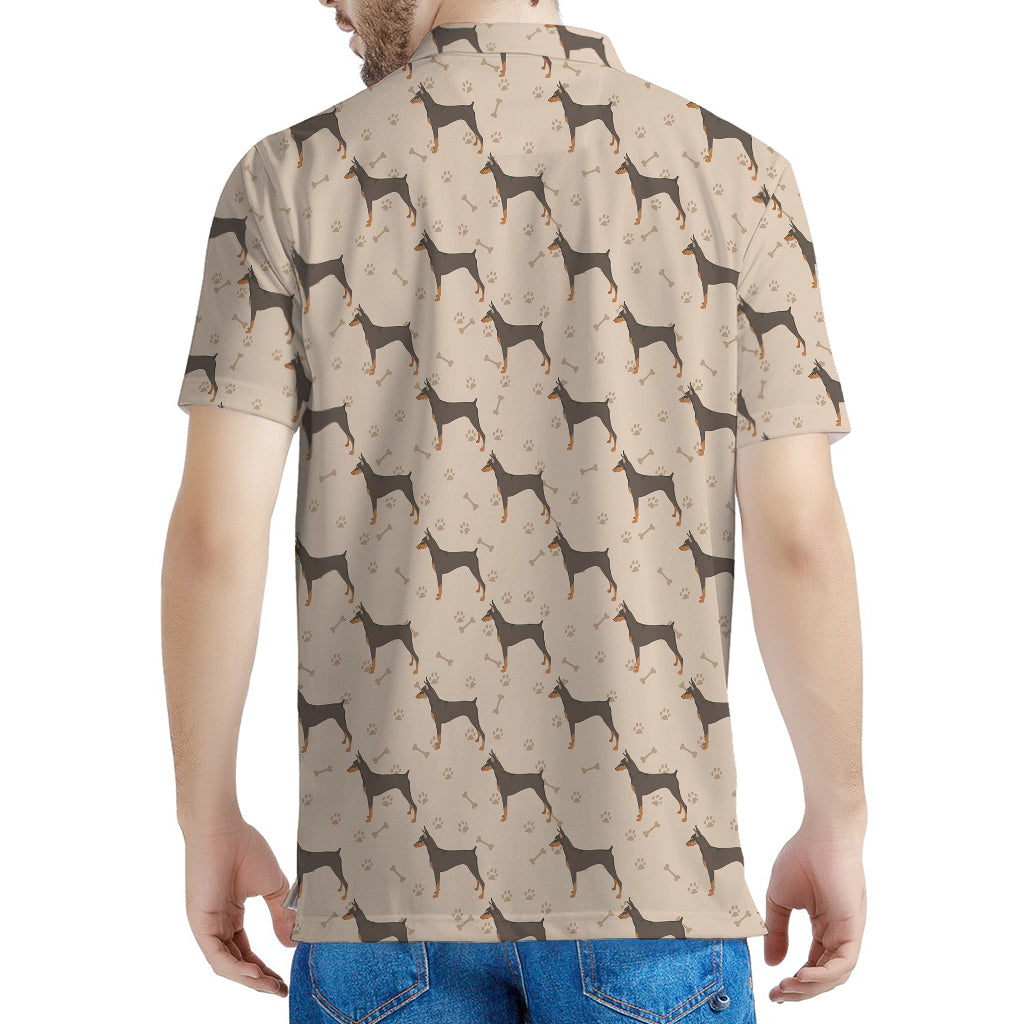 Doberman Pinscher Pattern Print Men's Polo Shirt
