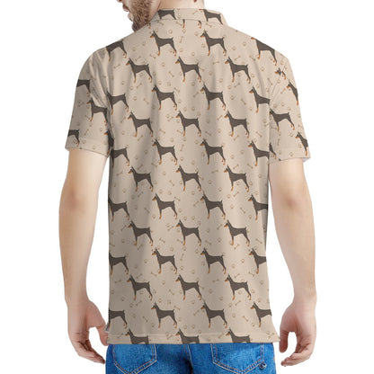 Doberman Pinscher Pattern Print Men's Polo Shirt