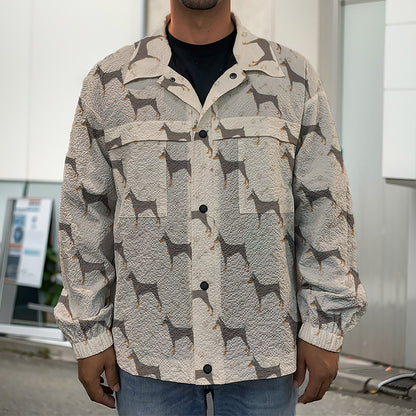 Doberman Pinscher Pattern Print Men's Shirt Jacket
