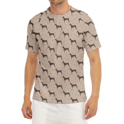 Doberman Pinscher Pattern Print Men's Short Sleeve Rash Guard