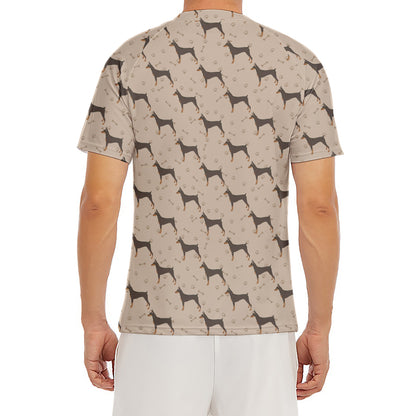 Doberman Pinscher Pattern Print Men's Short Sleeve Rash Guard