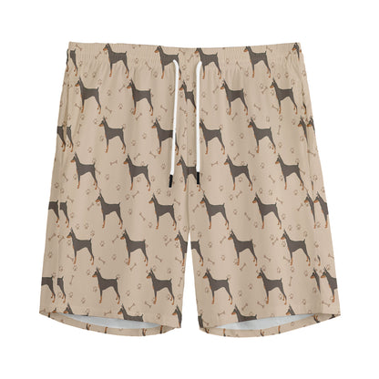 Doberman Pinscher Pattern Print Men's Sports Shorts