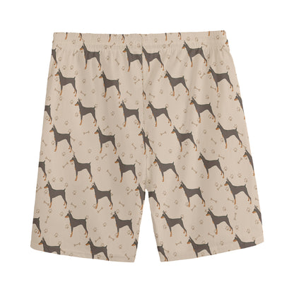 Doberman Pinscher Pattern Print Men's Sports Shorts