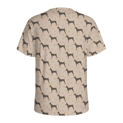 Doberman Pinscher Pattern Print Men's Sports T-Shirt