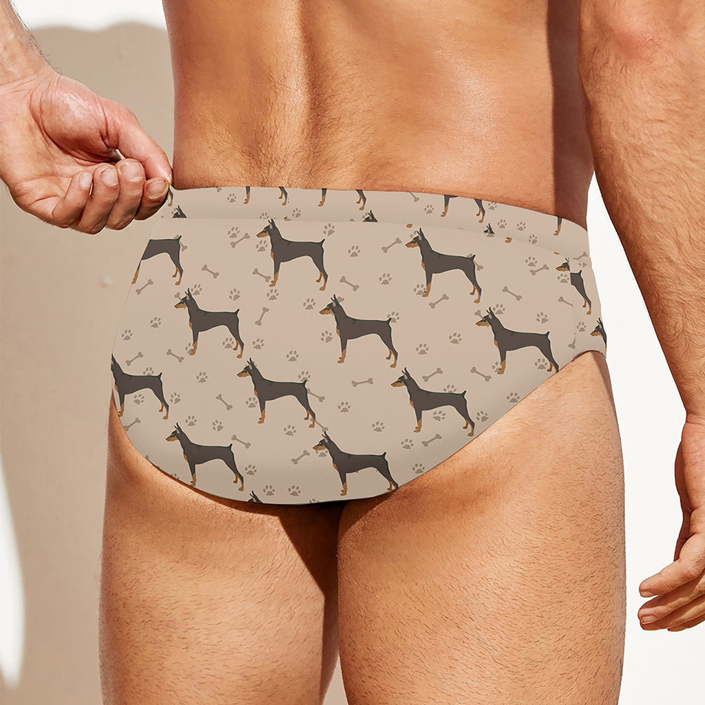Doberman Pinscher Pattern Print Men's Swim Briefs