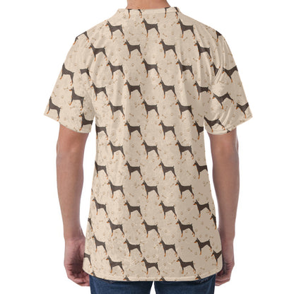 Doberman Pinscher Pattern Print Men's Velvet T-Shirt
