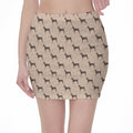 Doberman Pinscher Pattern Print Pencil Mini Skirt