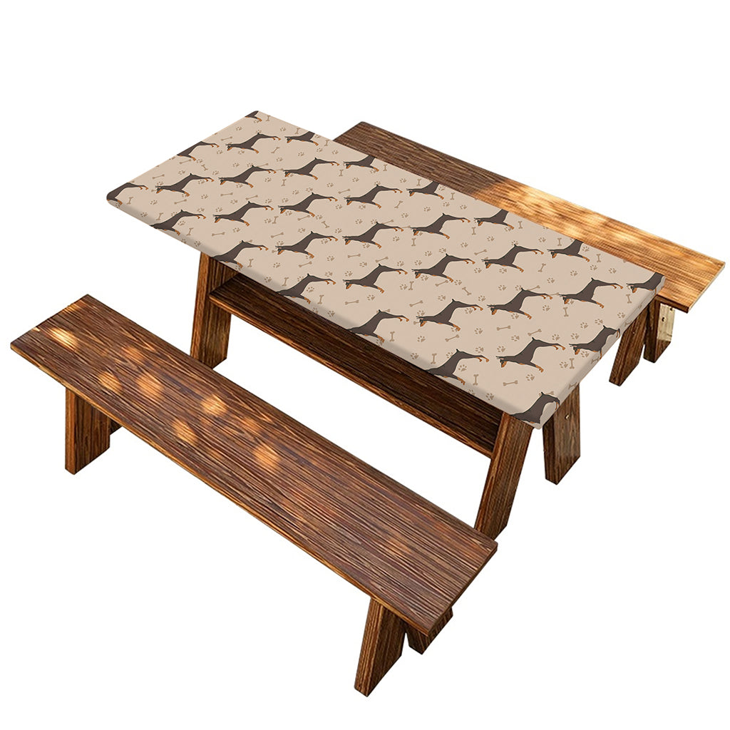 Doberman Pinscher Pattern Print Picnic Table Cover