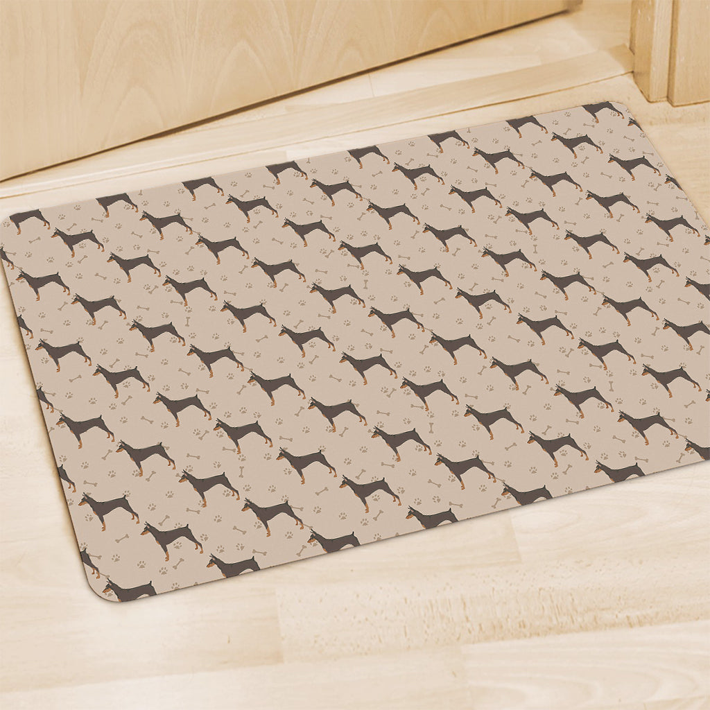 Doberman Pinscher Pattern Print Polyester Doormat