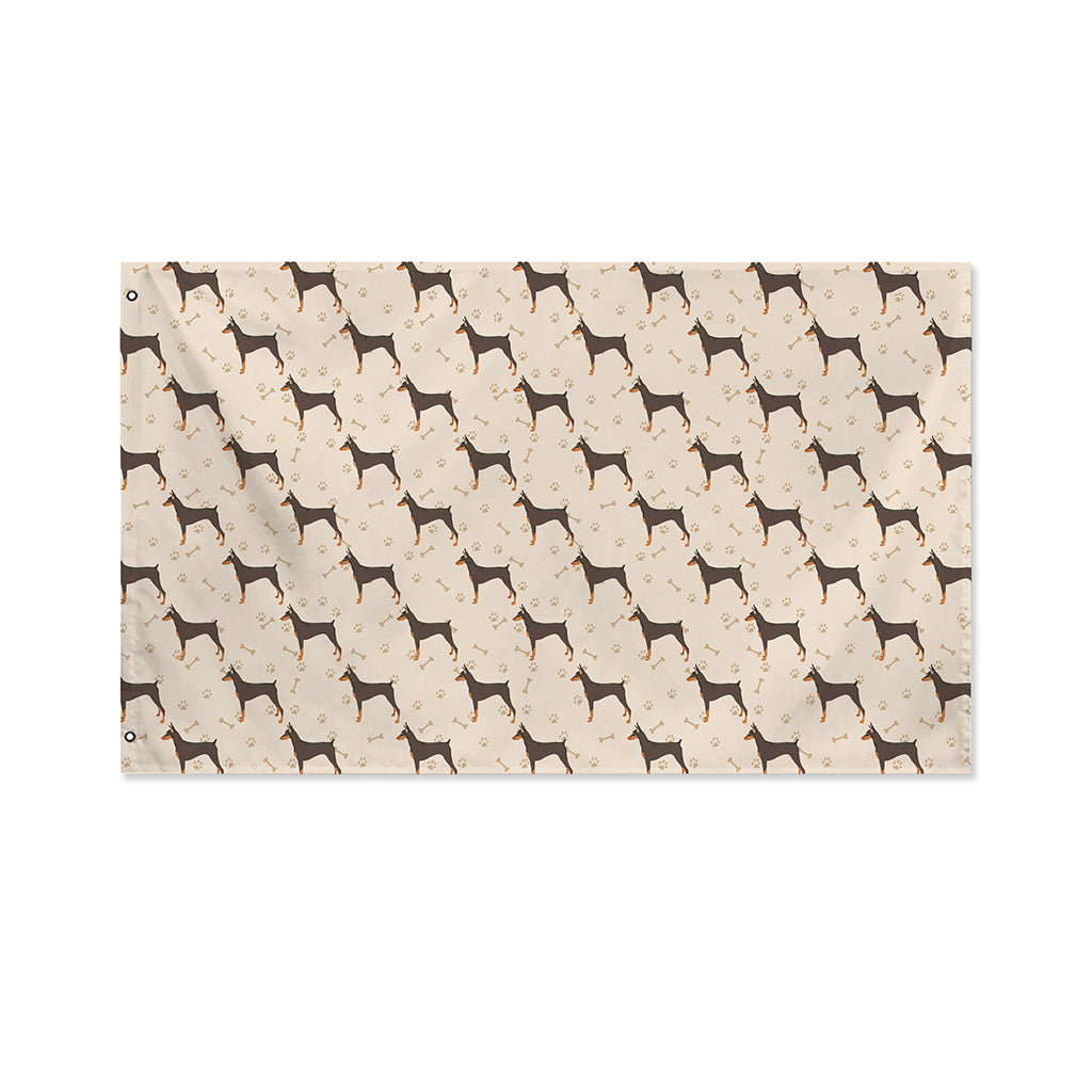 Doberman Pinscher Pattern Print Polyester Flag